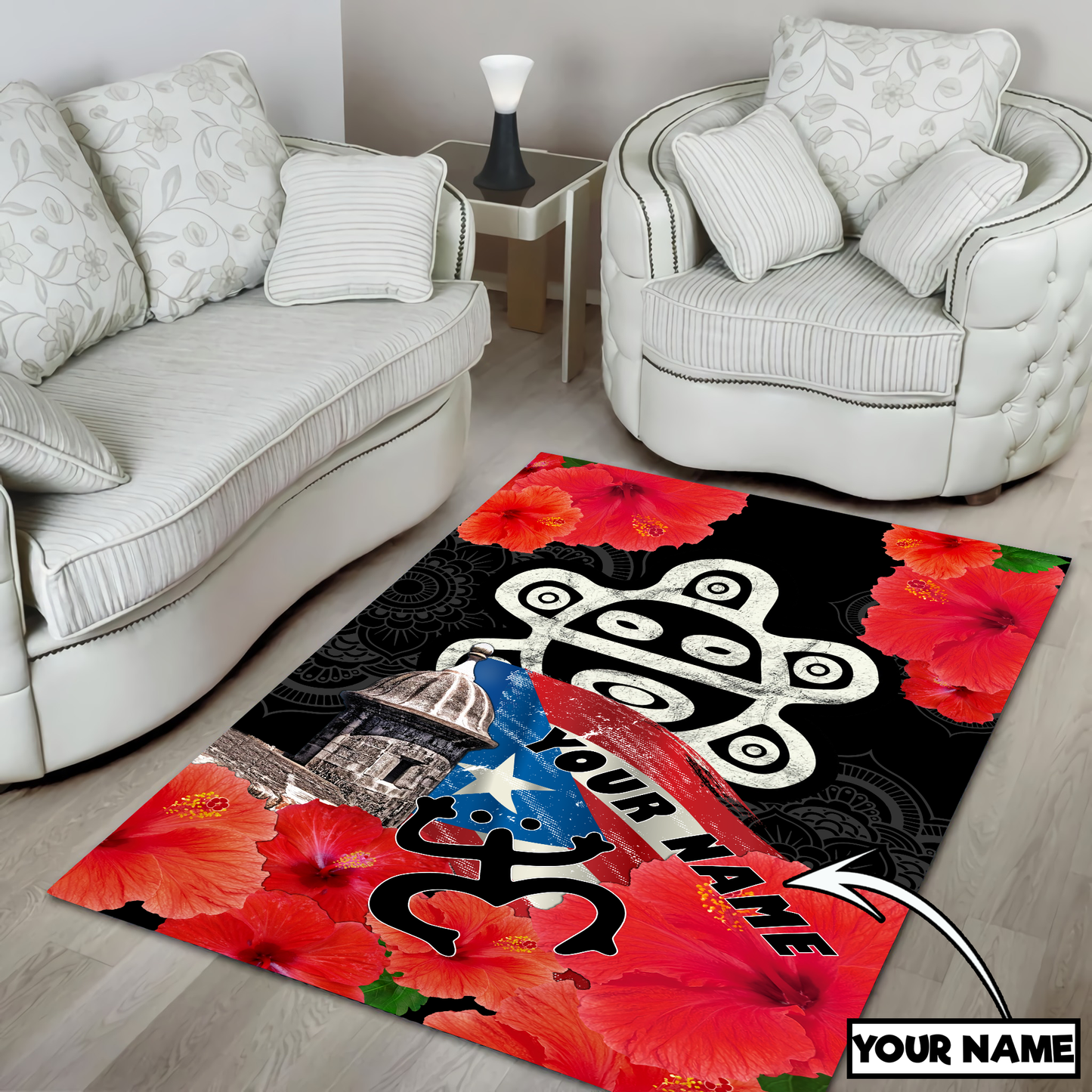 Customize Name Sol Taino Puerto Rico Rug MH23022103
