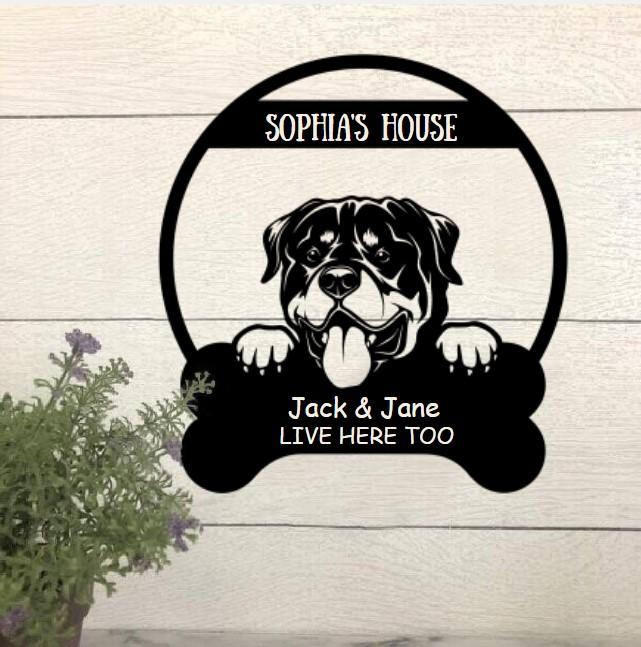 Dog Lovers Personalized Funny Metal Sign Dog House