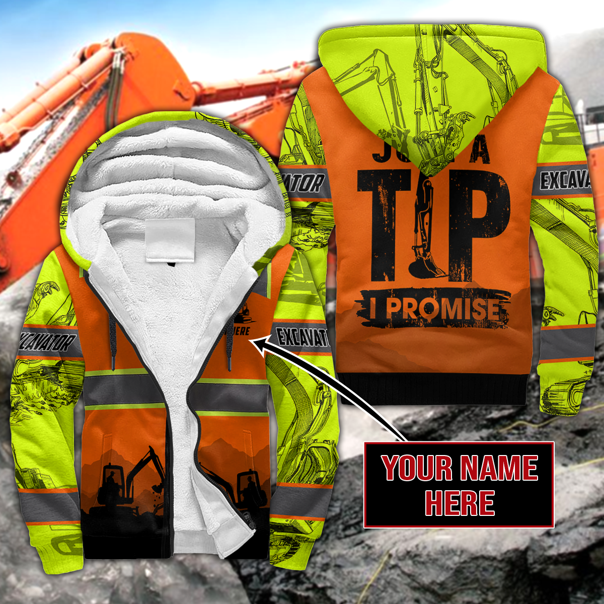 Personalized Excavator 3D All Over Printed Unisex Shirts