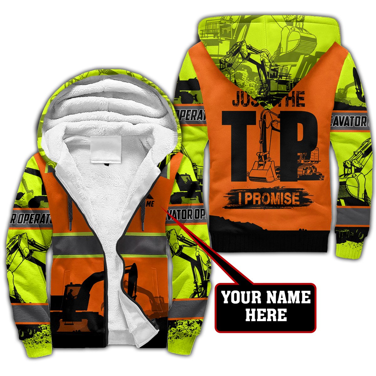 Premium Personalized 3D Printed Excavator Operator Shirts Just The Tip MEI