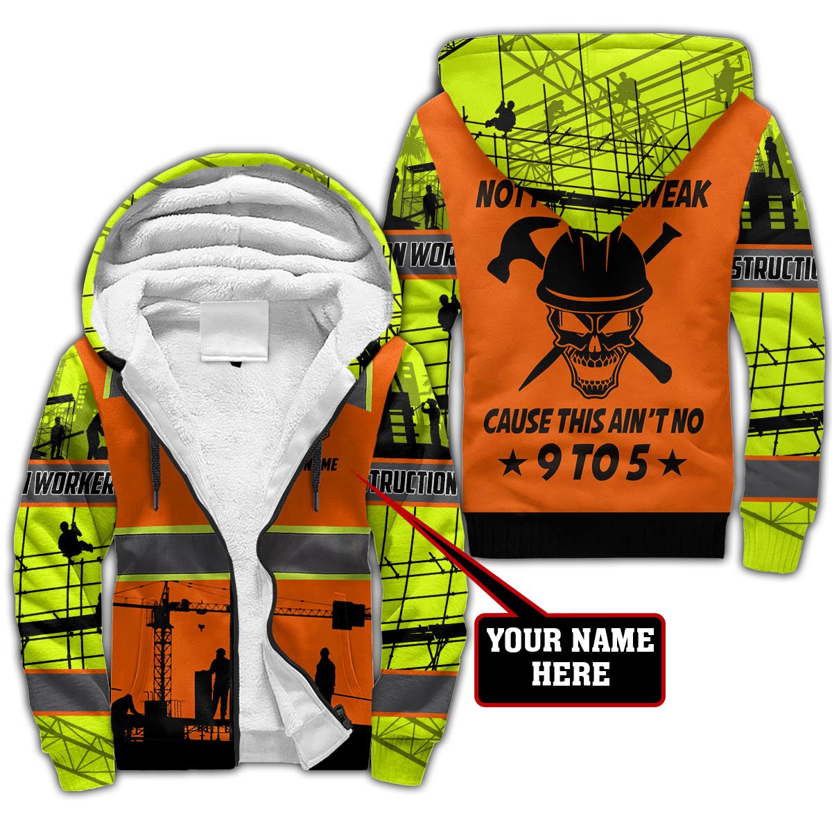 Premium Personalized 3D Printed Construction Worker Not For The Weak Shirts MEI