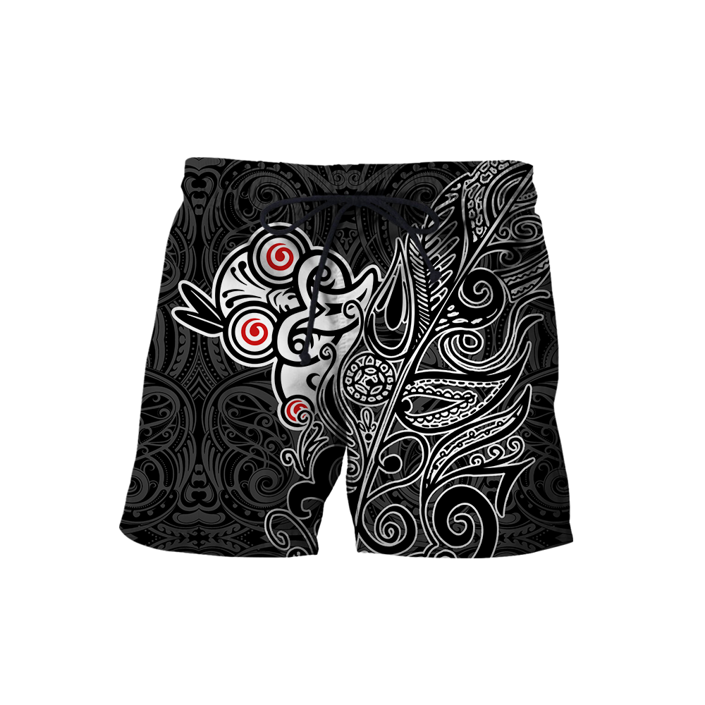 Tiki fern maori hoodie all over printed shirts for men and women AZ301201-Apparel-Huyencass-Shorts-S-Vibe Cosy™