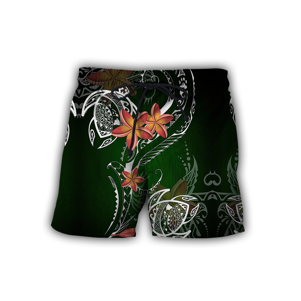 Amazing Polynesian Frangipani And Tattoo Hawaii Style Unisex Deluxe Shorts ML
