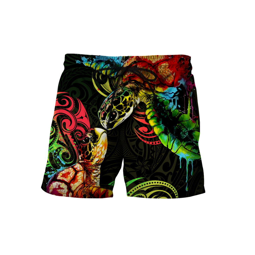 Premium Turtle Couple With Polynesian 3D All Over Printed Unisex Shirts