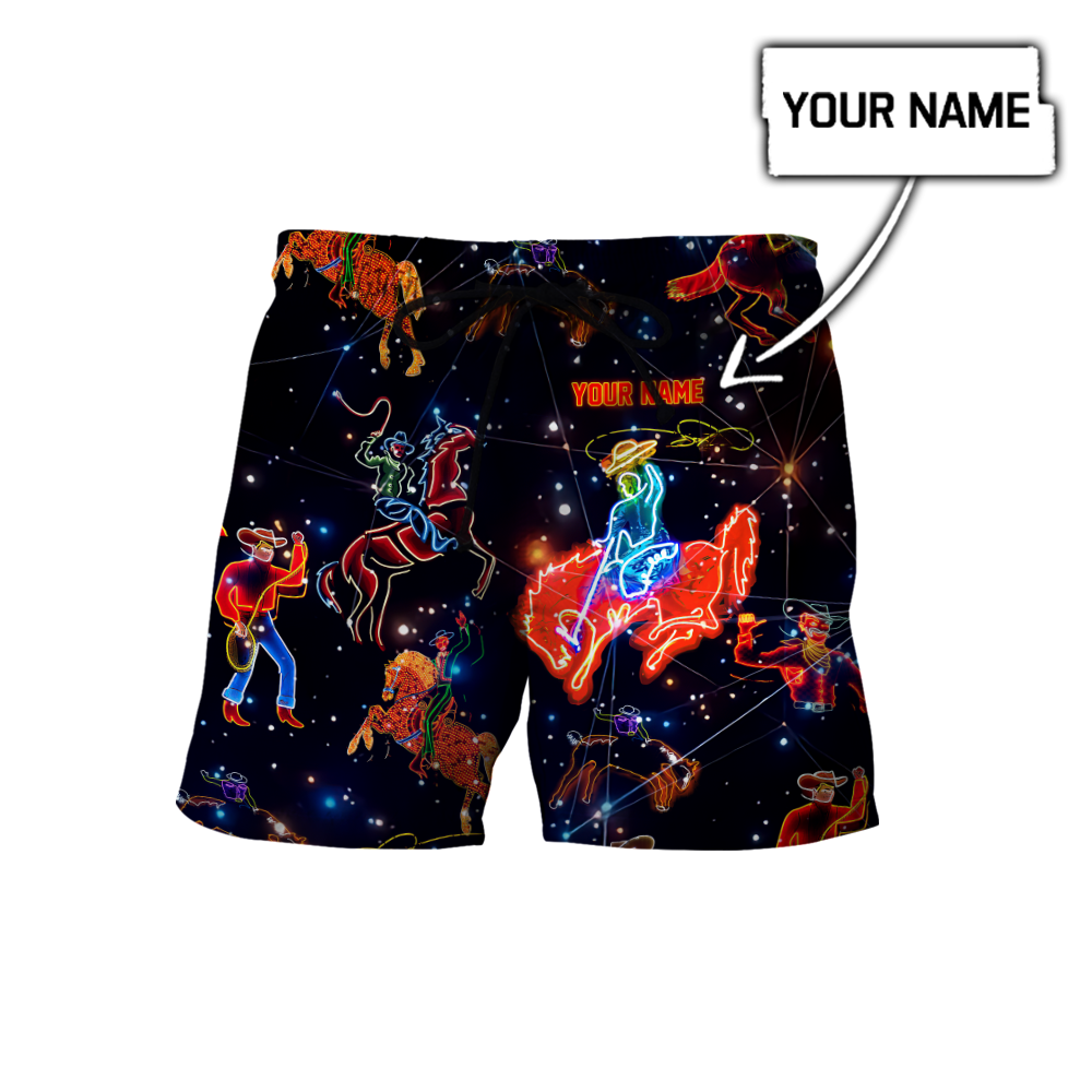 Personalized Name Rodeo 3D All Over Printed Unisex Shirts Galaxy Pattern