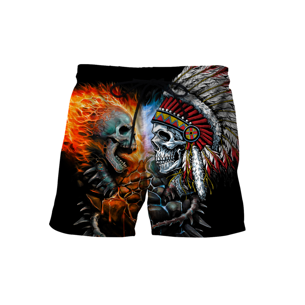 Lightning Skull And Native Hoodie For Men And Women