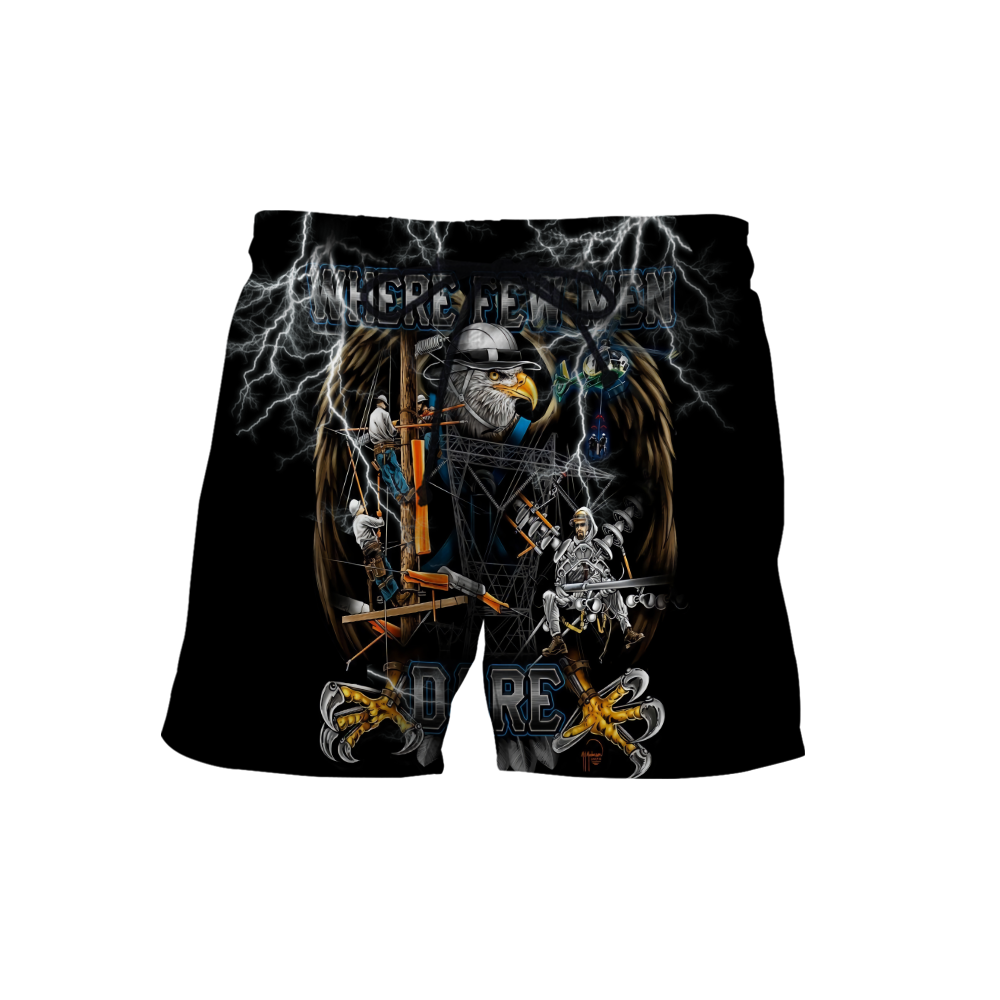 Premium Personalized 3D Printed Lineman Shirts Where Few Men Dare MEI