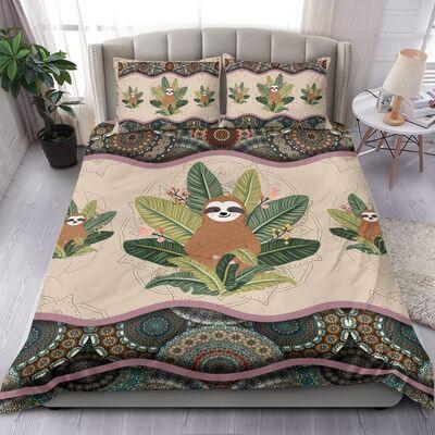 Sloth Boho Pattern Bedding Set SU080701-Quilt-SUN-King-Vibe Cosyโข