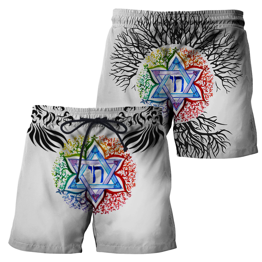 Premium Jewish Chai Symbol Star Of David All Over Printed Shirts For Hanukkah MEI