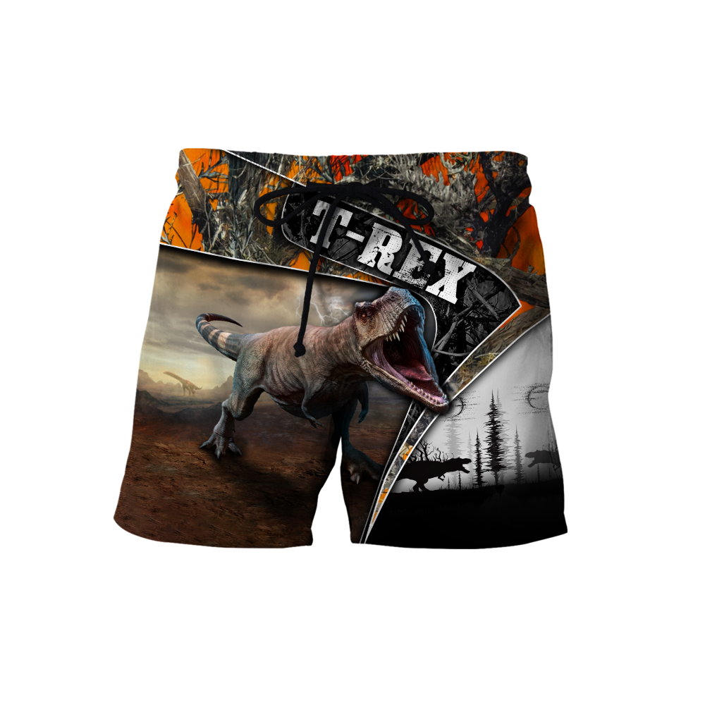 Dinosaur T-rex orange camo 3D all over printed shirts