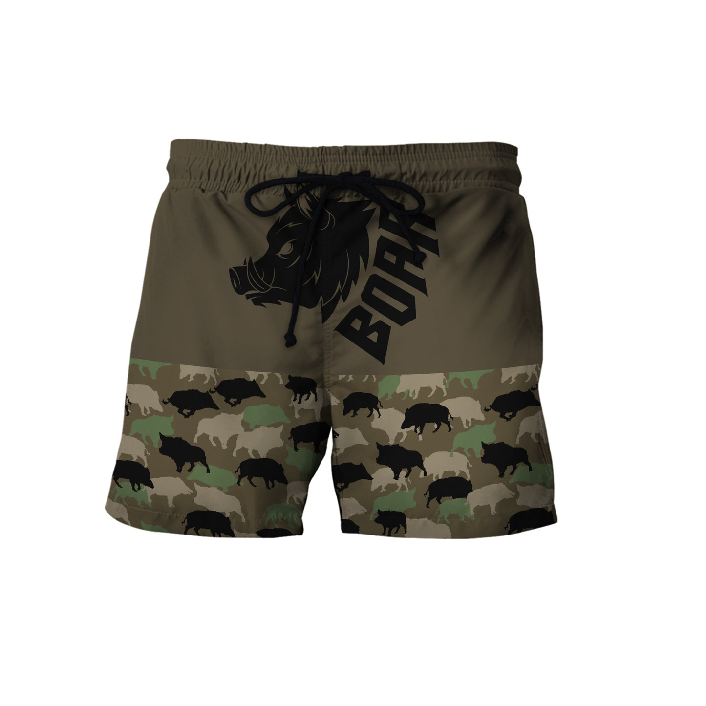 Boar Hunting Dark Green Camo 3D All Over Print Hoodie