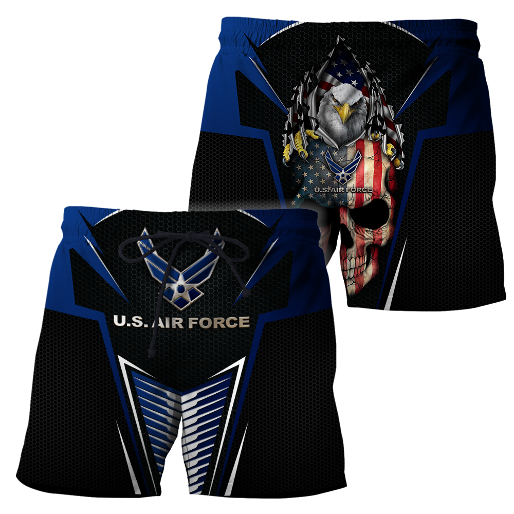 US AirForce skull 3d all over printed for man and women Pi270202 PL-Apparel-PL8386-SHORTS-S-Vibe Cosy™