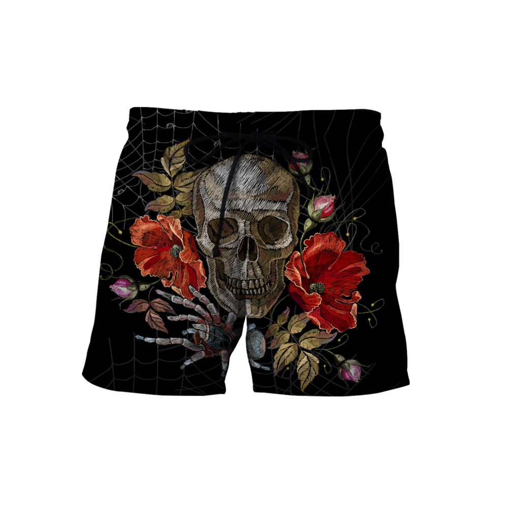 Love Skull red 3D all over printed for man and women QB06042001-Apparel-PL8386-Short-S-Vibe Cosy™