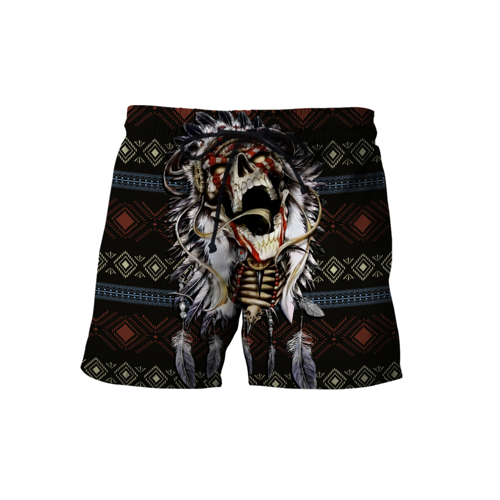 Love skull native 3D all over printed for man and women QB06122002-Apparel-PL8386-Short-S-Vibe Cosy™