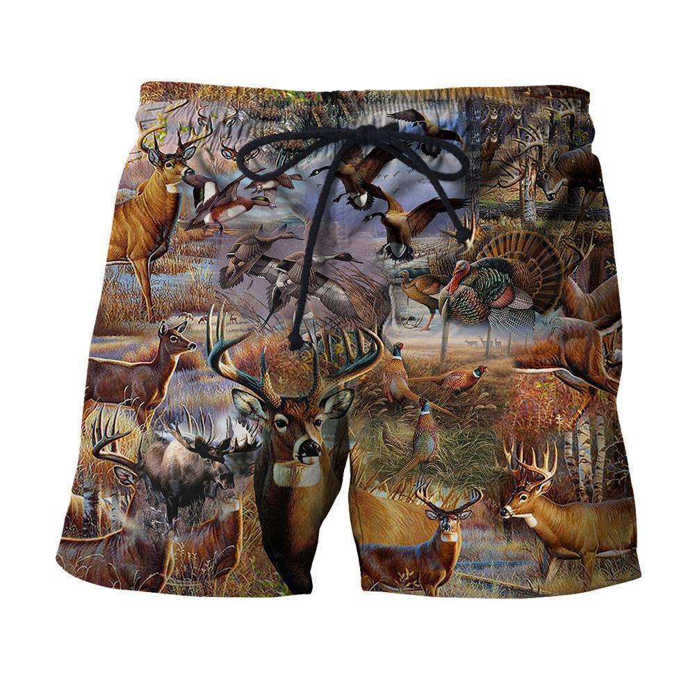 3D All Over Printed Camo Hunting Animals Art Shirts and Shorts-Apparel-HP Arts-SHORTS-S-Vibe Cosy™