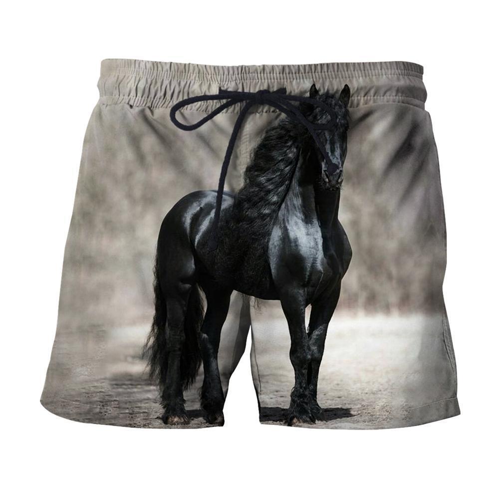 3D All Over Printed Black Horse Shirts-Apparel-HP Arts-SHORTS-S-Vibe Cosy™