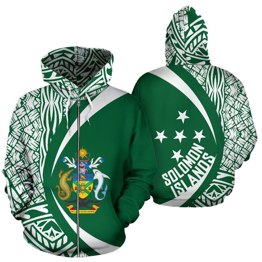 Solomon Islands Polynesian Hoodie - Circle Style 05 - J4-Apparel-Phaethon-Zip-S-Vibe Cosy™