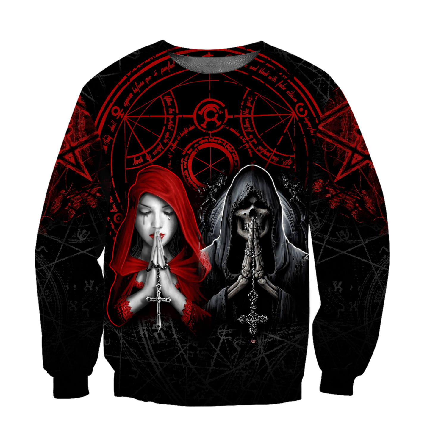 Skull And The Girl 3D All Over Printed Combo Sweater + Sweatpant