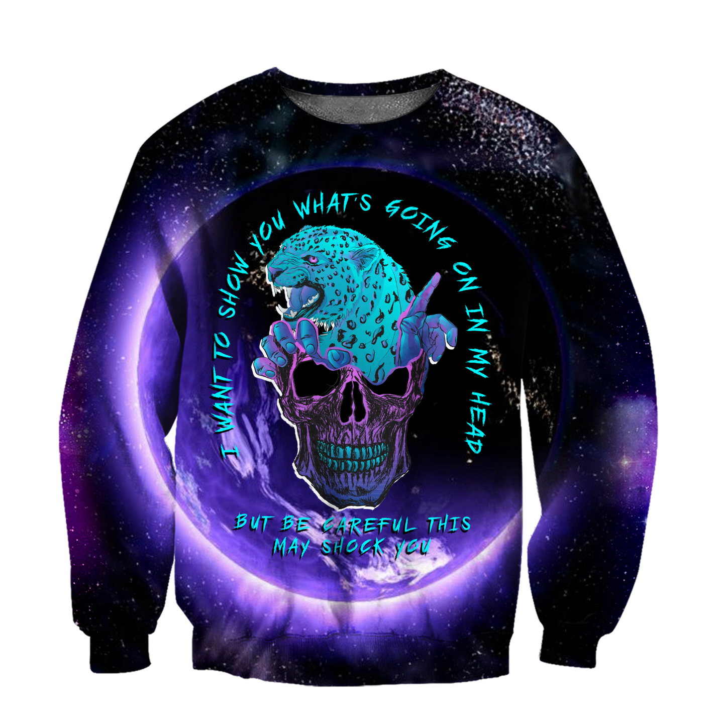 Blue Jaguar Love Skull and Tattoos tanktop & legging outfit for women QB05262004-Apparel-PL8386-Sweatshirt-S-Vibe Cosy™
