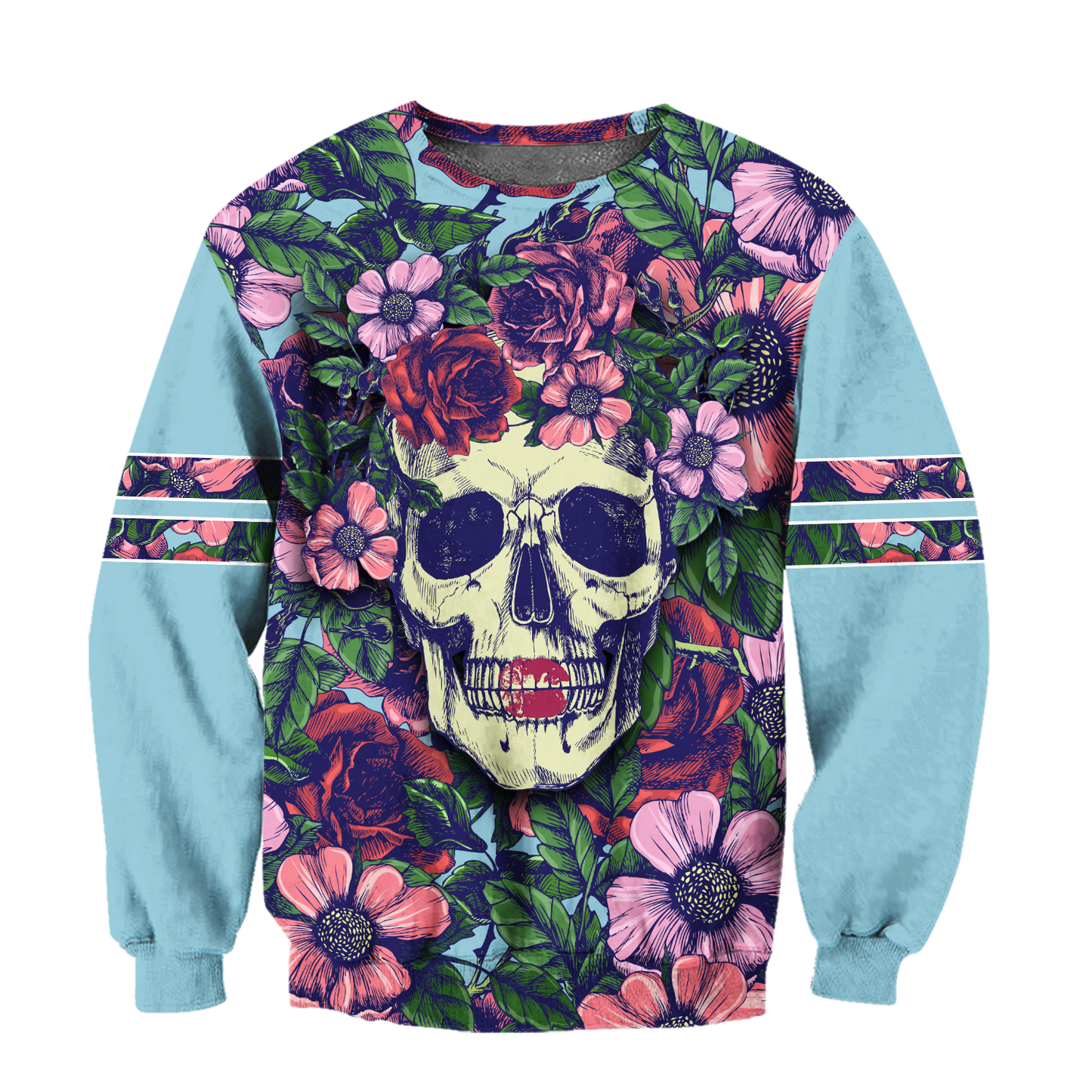 Rose Love Skull 3D all over printed for man and women QB05252004-Apparel-PL8386-Sweatshirt-S-Vibe Cosy™