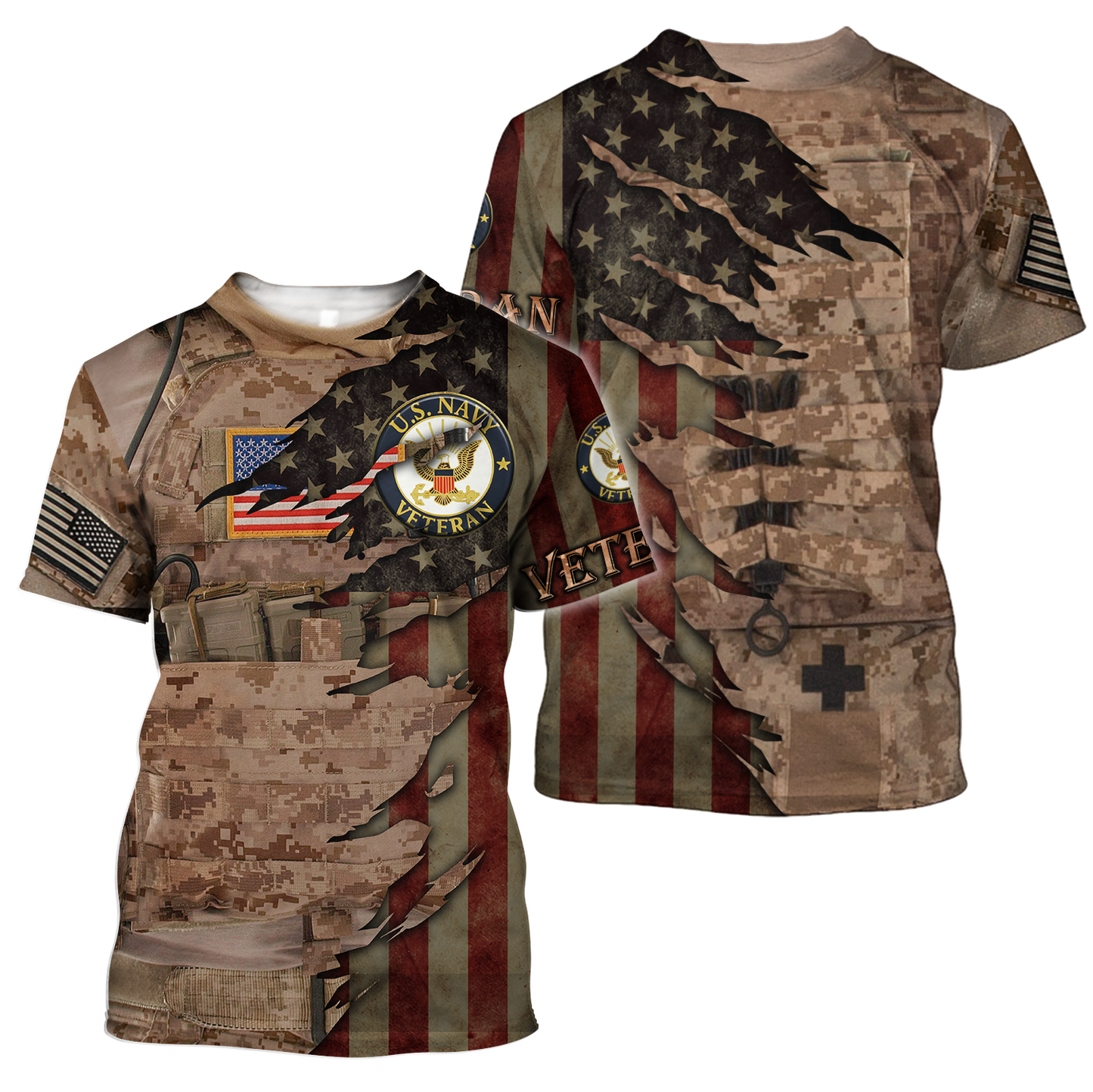 Proud to be United States Navy SEALs Veteran 3D All Over Printed Shirts For Men and Women HAC210803