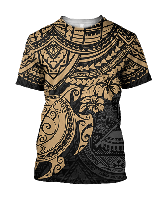 American Samoa Polynesian Hoodie Gold Turtle JJ190101 PL-Apparel-PL8386-T-shirt-S-Vibe Cosy™