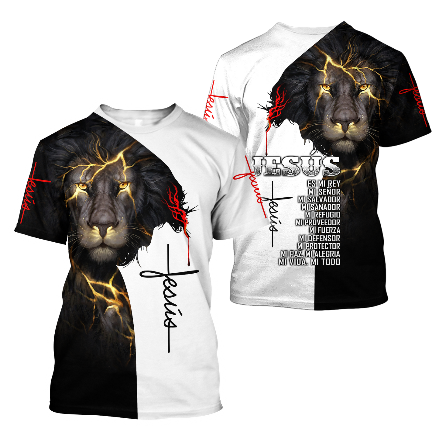 Jesús es mi rey mi señor 3D All Over Printed Shirts For Men and Women Pi12062003-Apparel-TA-Hoodie-S-Vibe Cosy™