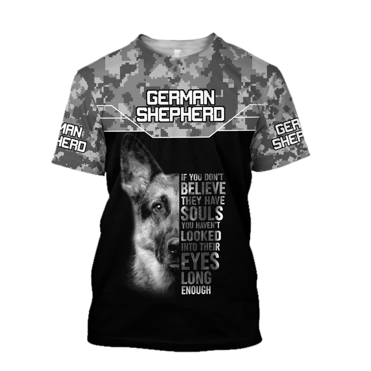 3D German Shepherd Camo Unisex Shirts TR2110205
