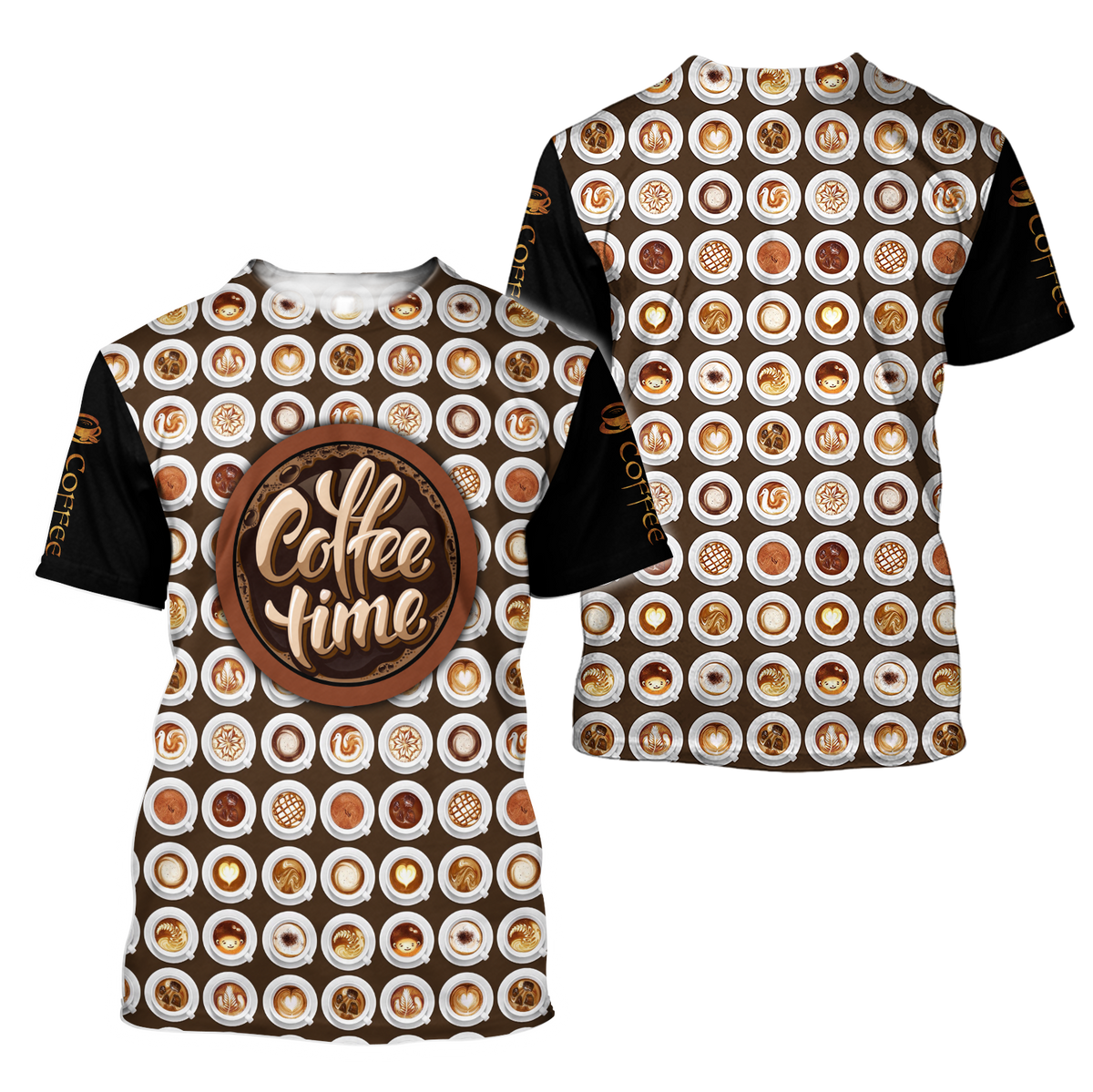 Time's Coffee 3D All Over Printed Differences Between Types Of Italian Coffee Shirts and Shorts Pi271103 PL-Apparel-PL8386-T shirt-S-Vibe Cosy™