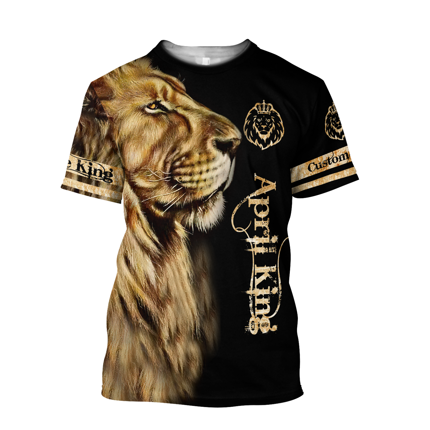 Custom Name April King Lion 3D All Over Printed Unisex Shirts
