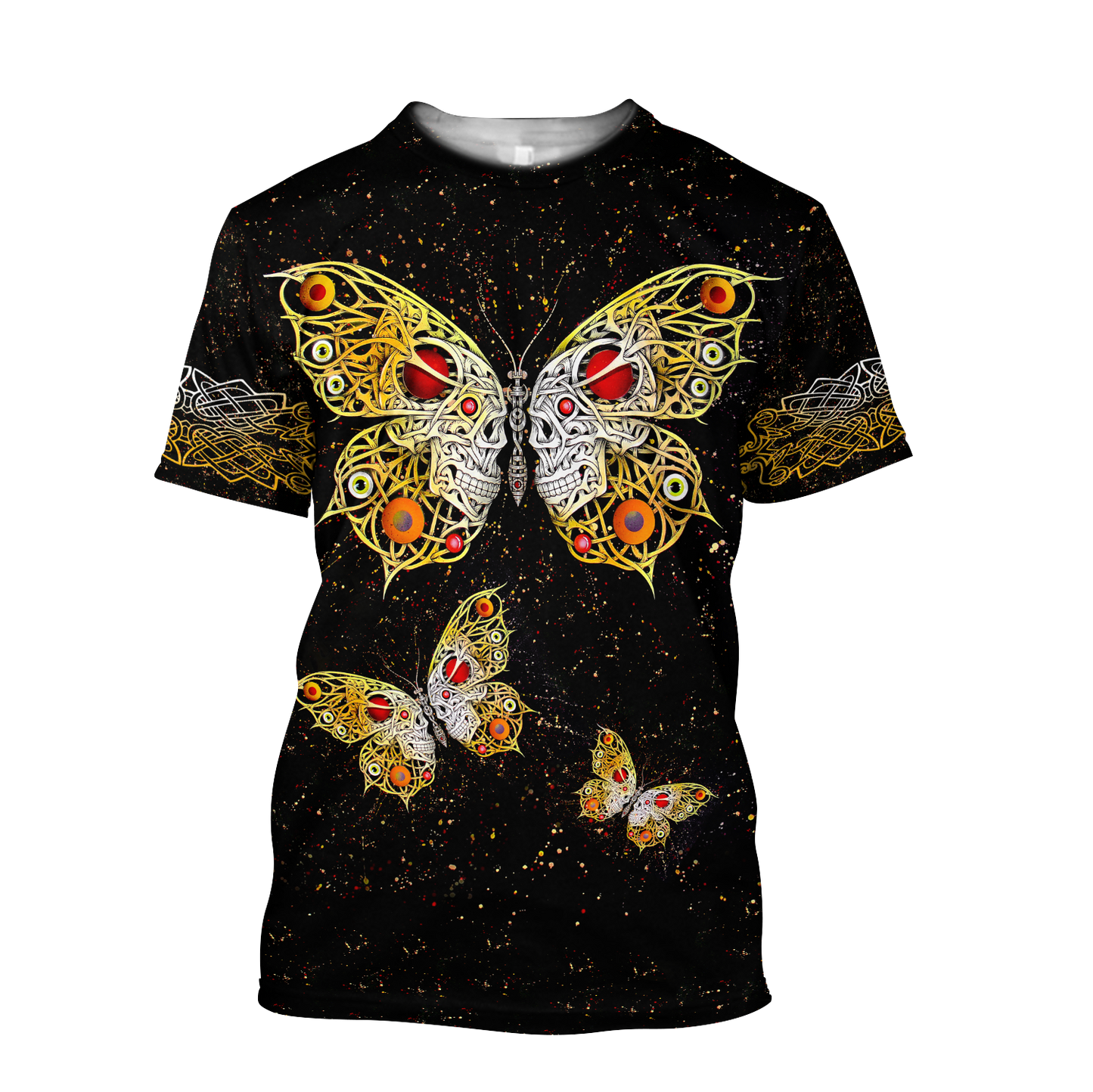 Butterfly Love Skull 3D all over printed for man and women QB05202001-Apparel-PL8386-T- Shirt-S-Vibe Cosy™