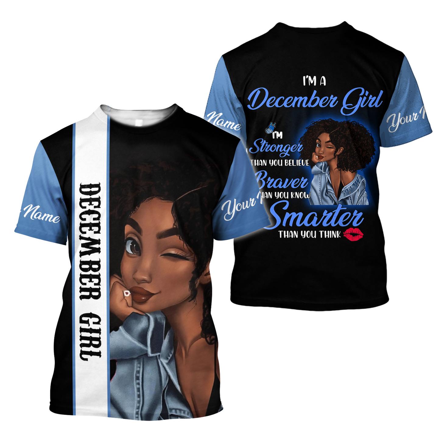 December Girl 3D All Over Printed Shirts For Women
