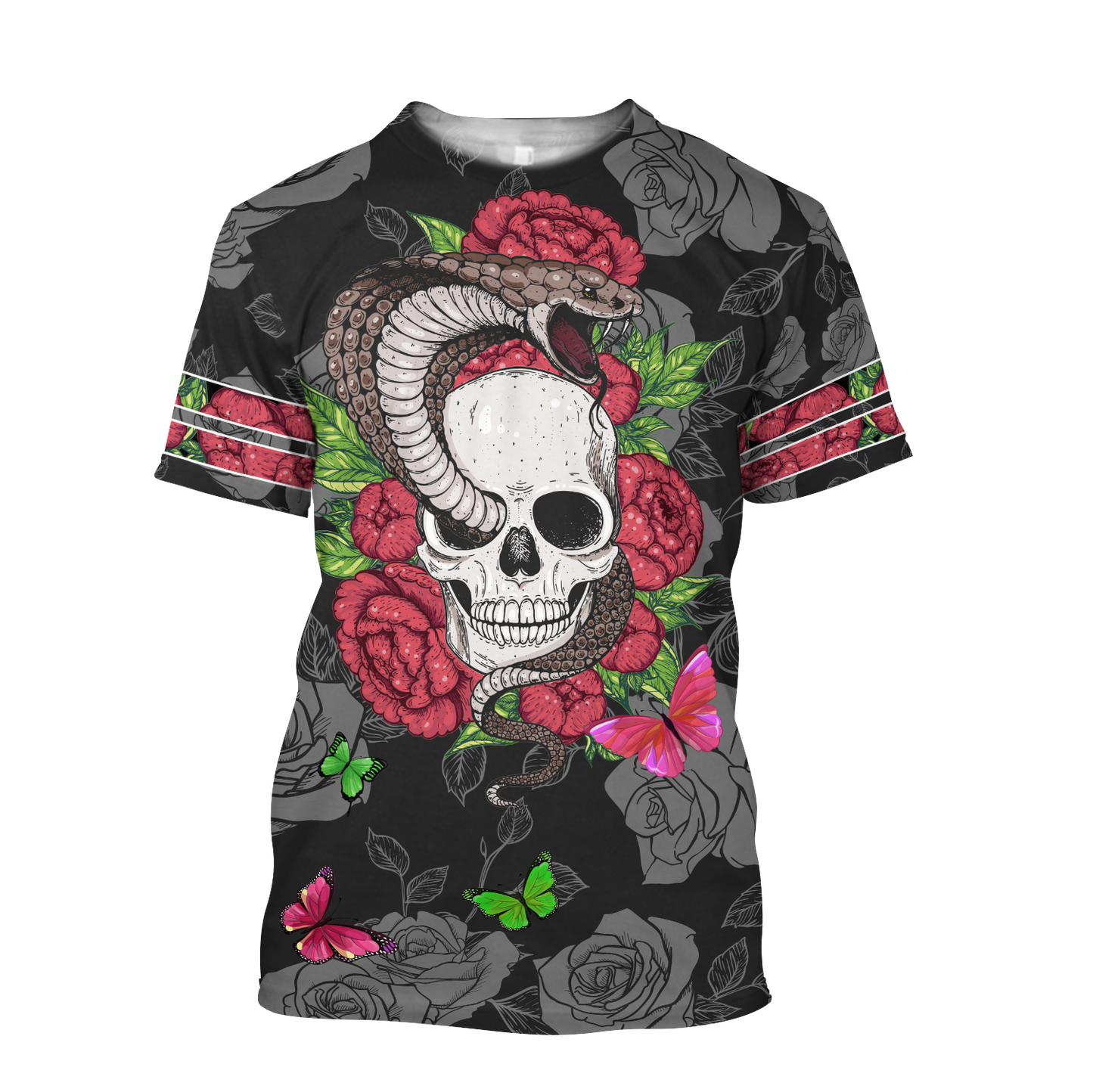 Snake Love Skull 3D all over printed for man and women QB05312003-Apparel-PL8386-T- Shirt-S-Vibe Cosy™