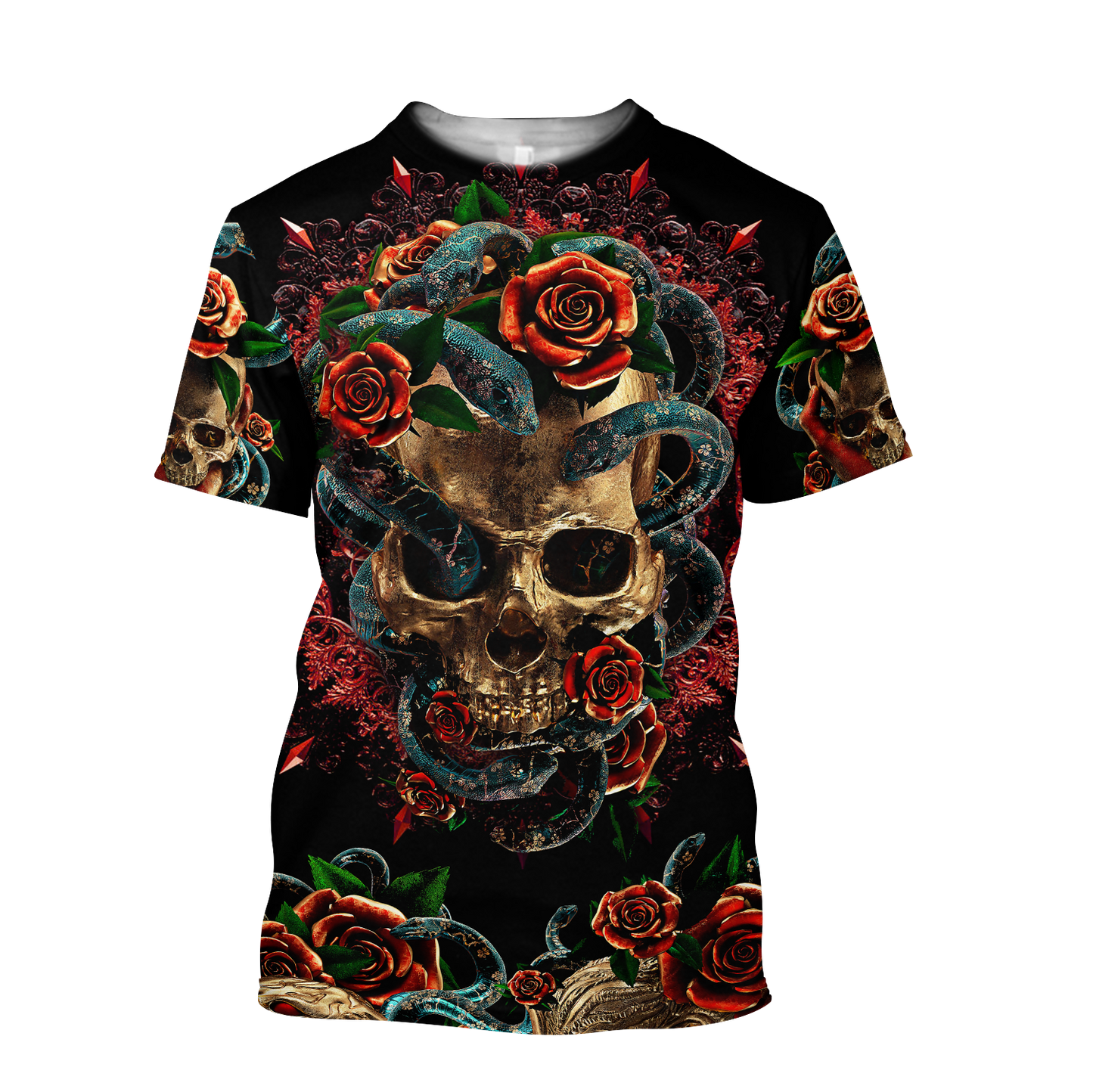 Love Skull red 3D all over printed for man and women QB06052002-Apparel-PL8386-T- Shirt-S-Vibe Cosy™
