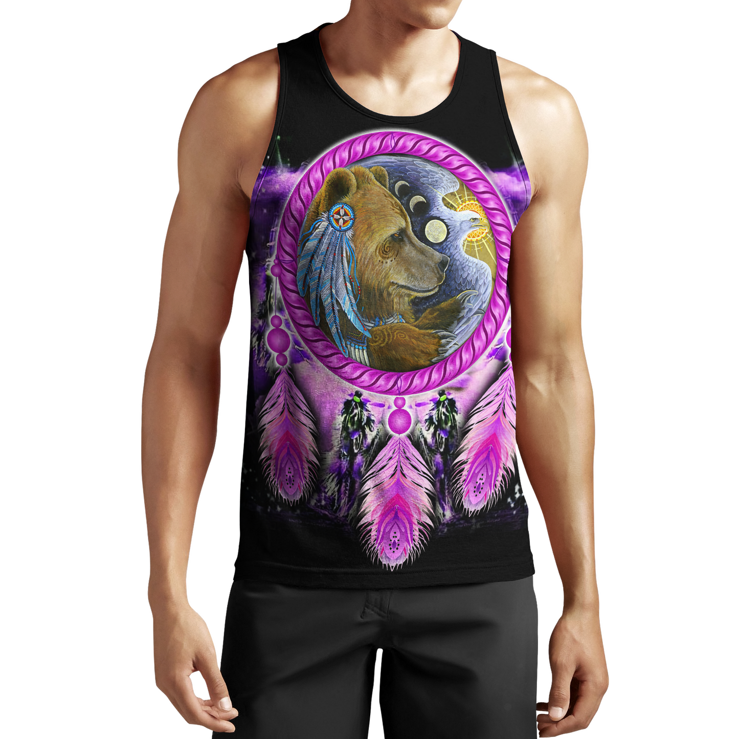 Native American Bear 3D All Over Printed Shirts JJ21052001-Apparel-MP-Tanktop-S-Vibe Cosy™