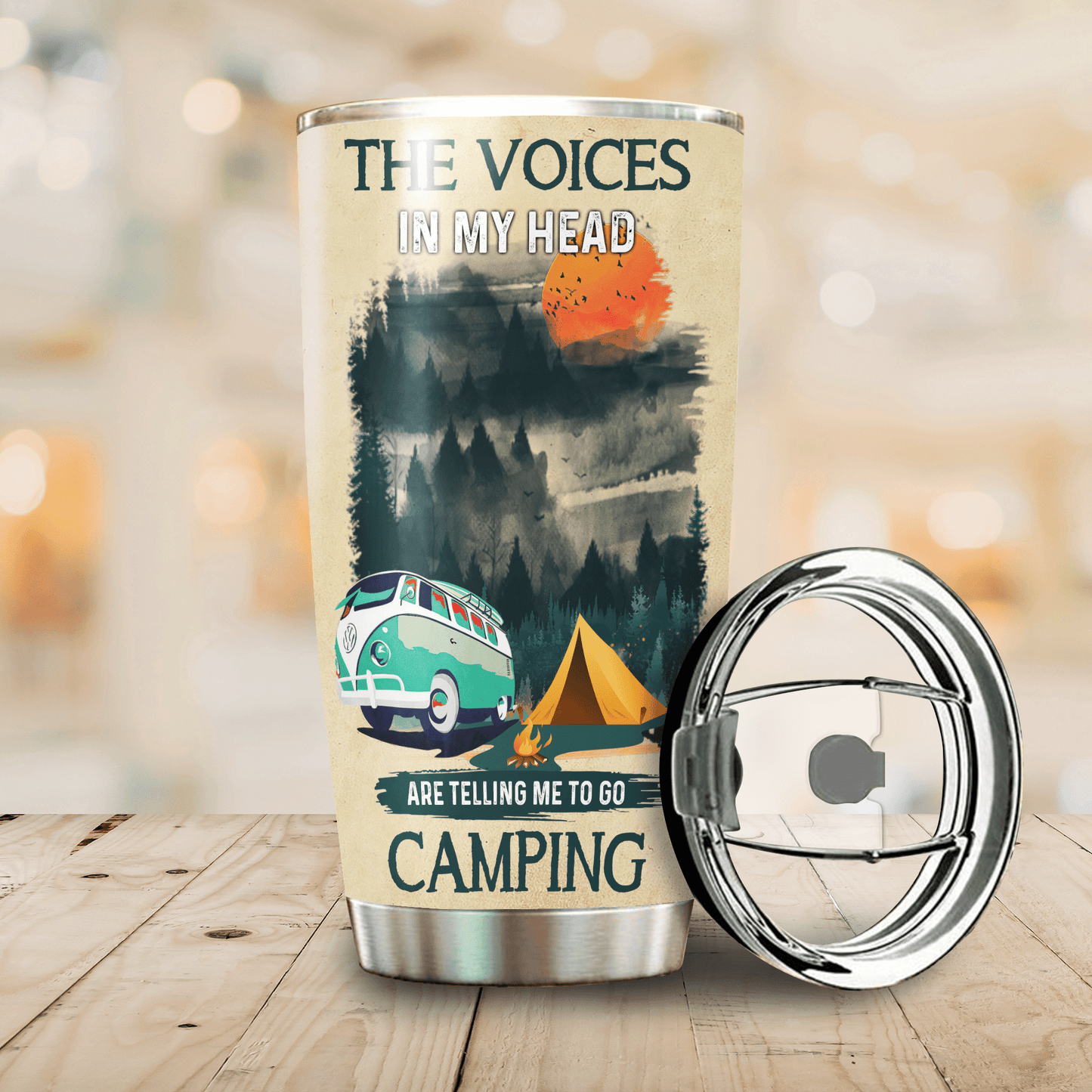 Customize name Camping Steel Tumbler