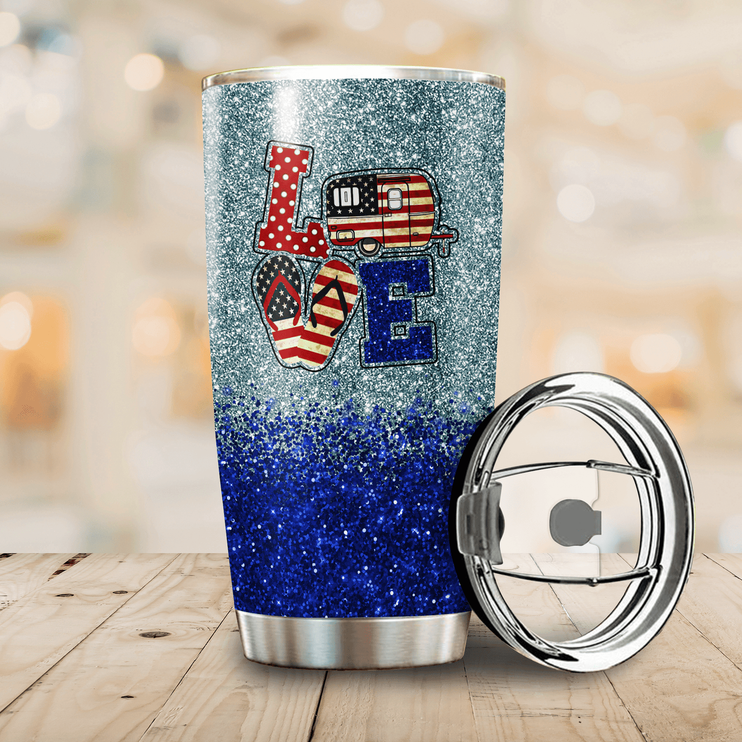 Custom Name Camping Steel Tumbler