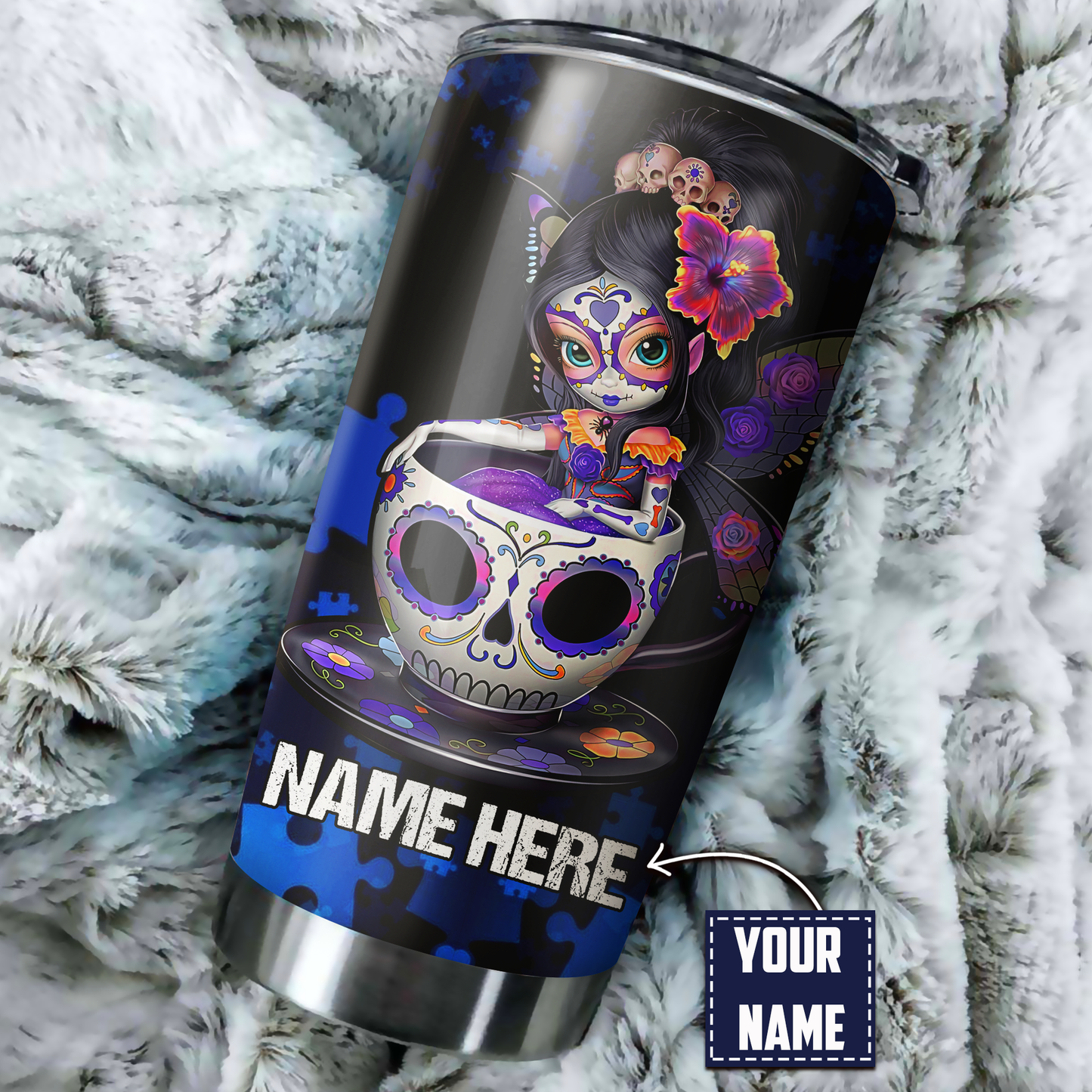 Autism Stainless Steel Tumbler Custom Name XT