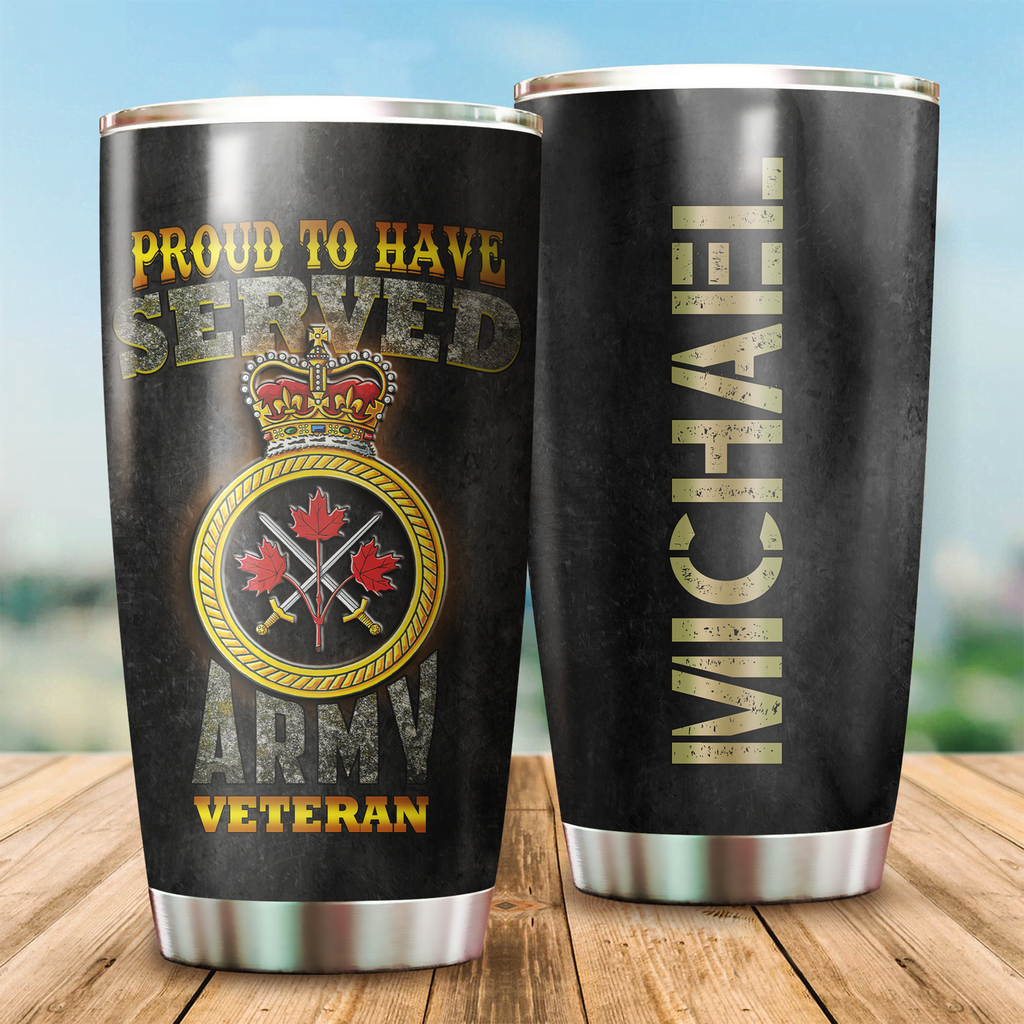 Personalized Name XT Canadian Veteran Stainless Steel Tumbler SN11032103