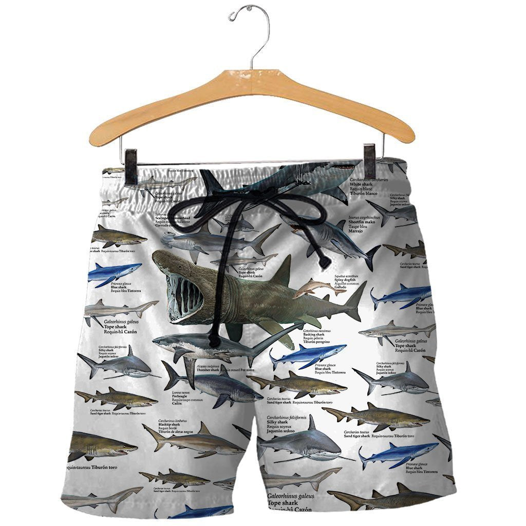 3D All Over Printed Shark Types Shirts-Apparel-HP Arts-SHORTS-S-Vibe Cosy™