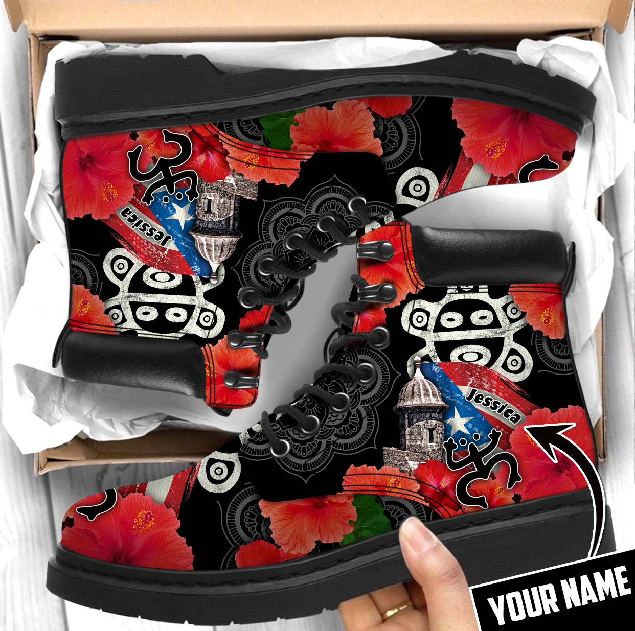 Customize Name Puerto Rico Boots For Men and Women MH23022103