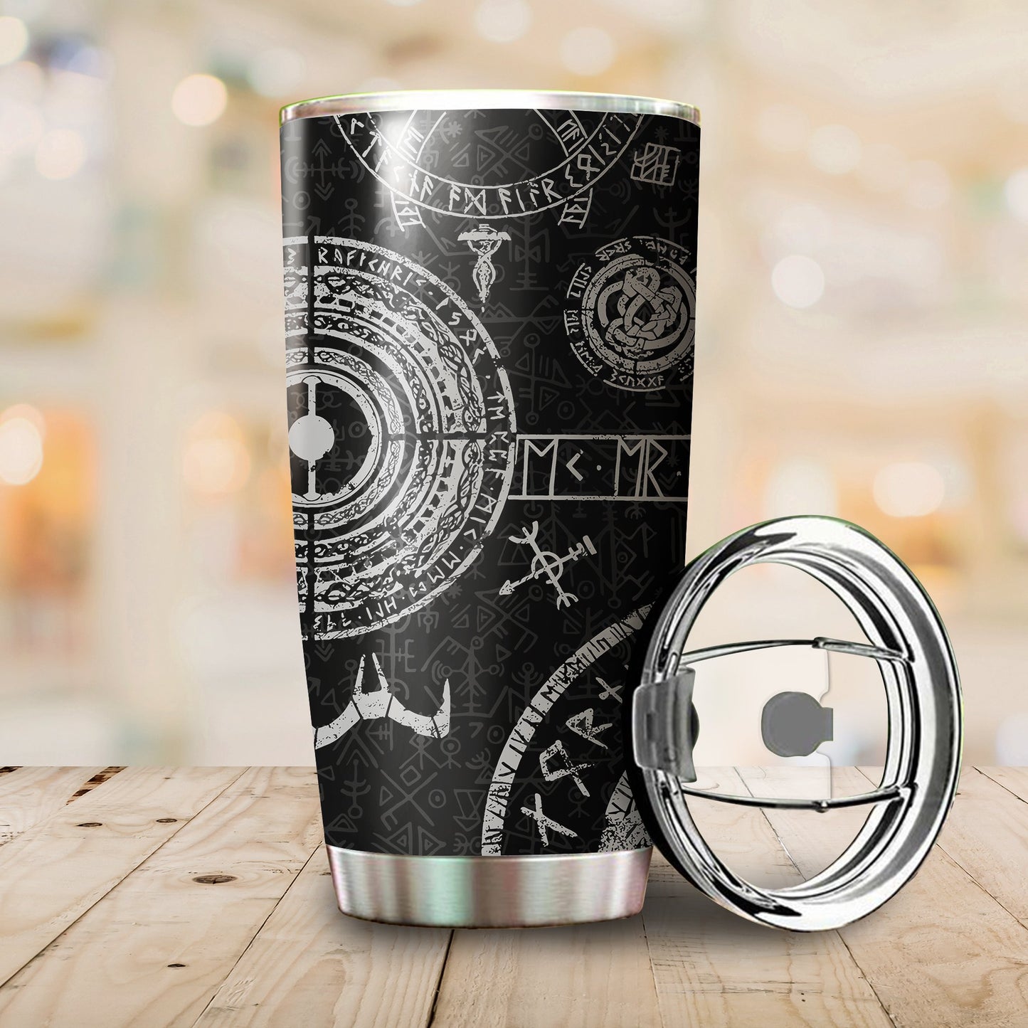 Vikings Tattoo Style Tumbler-HP Arts-Vibe Cosy™