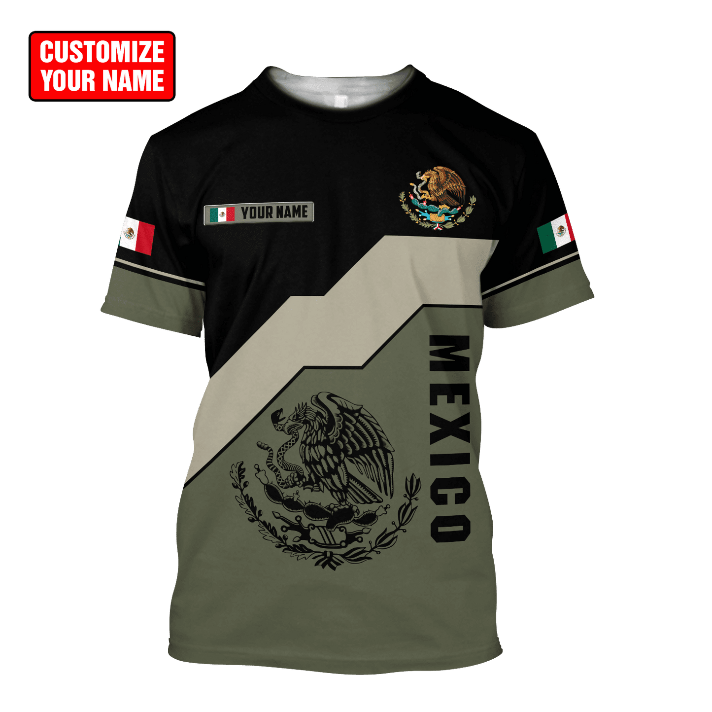 Personalized Name Mexico Combo T-shirt and Short 3D All Over Printed