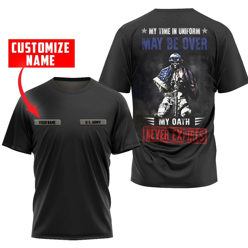 Customized Name My Oath Never Expires 3D All Over Printed Unisex T-Shirt