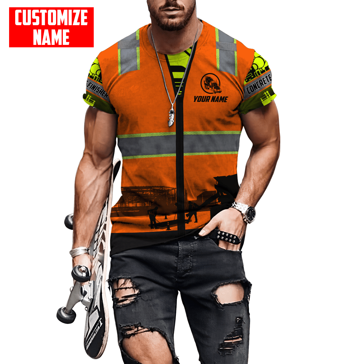 Concrete Finisher Not for the Weak Custom name 3D printed shirts