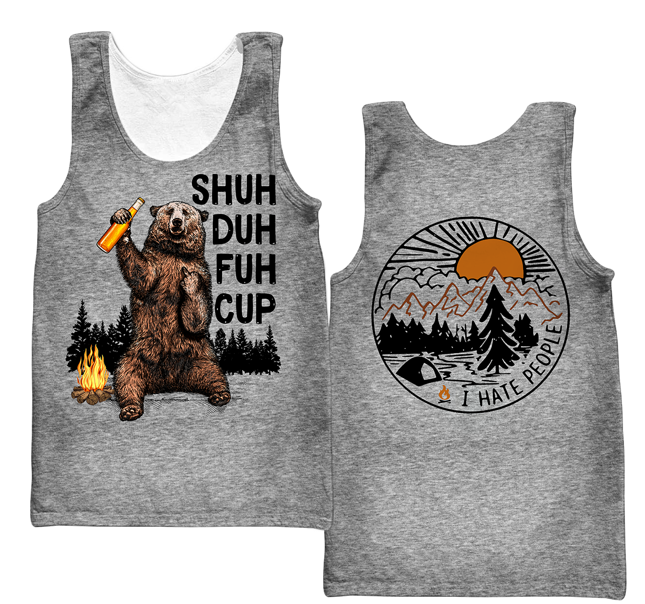 Shuh Duh Fuh Up (Dirty Hand) - Camping Bear B104-Apparel-NNK-Tank Top-S-Vibe Cosy™