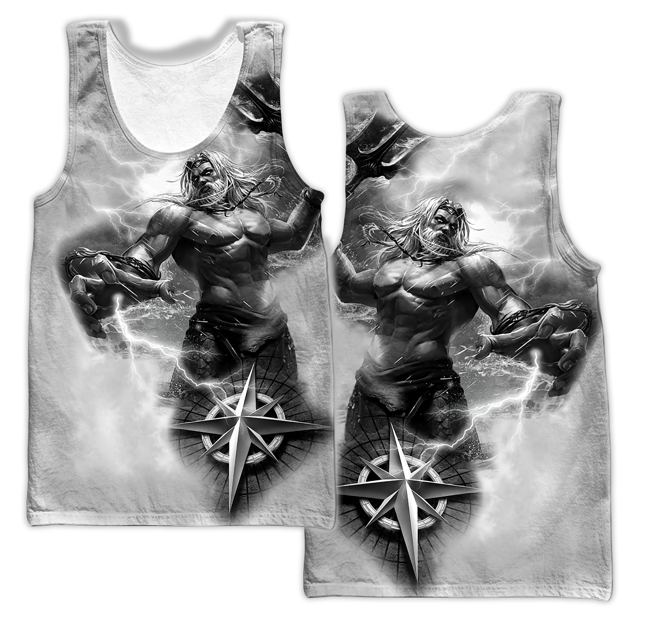 Poseidon Tattoo 3D All Over Printed Shirts HAC040601-Apparel-MP-Tank Top-S-Vibe Cosy™