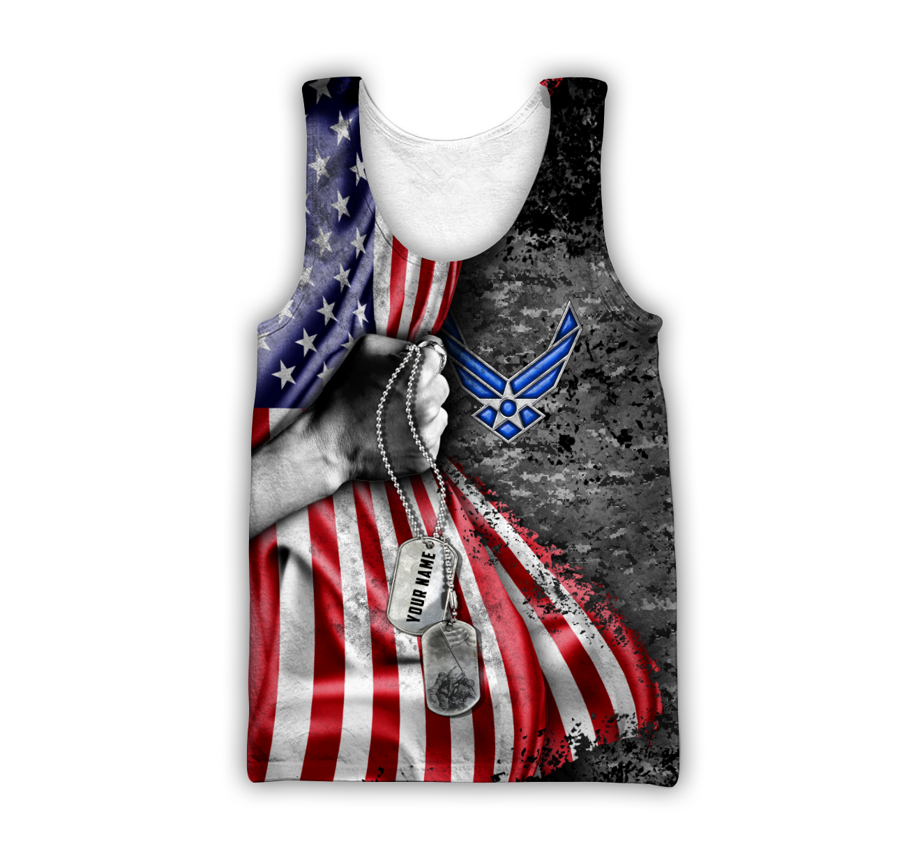 US Air Force tag Custom name 3D shirts for men and women