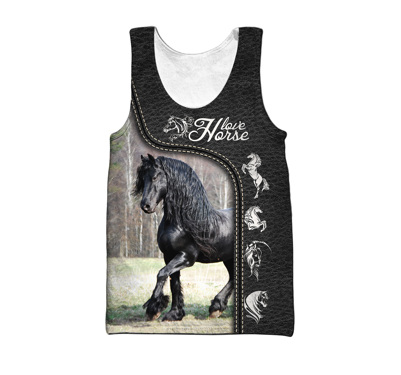 Love Horse 3D All Over Printed Shirts Pi220401-Apparel-TA-Tank Top-S-Vibe Cosy™