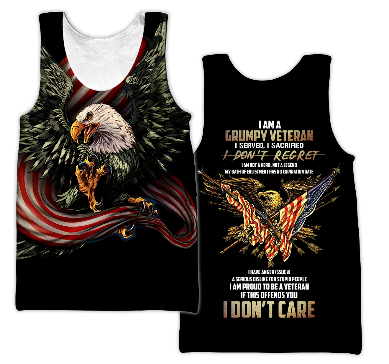 Eagle US Grumpy Veteran 3D shirts for men and women